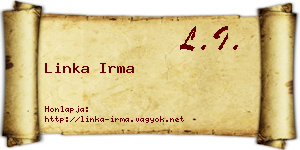 Linka Irma névjegykártya